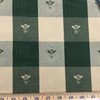 Check with Bees in Green / Tan | Home Decor / Drapery Fabric | 54" Wide | By the Yard