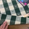 Check with Bees in Green / Tan | Home Decor / Drapery Fabric | 54" Wide | By the Yard