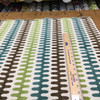 Comtempory Upholstery Fabric | Teal Brown Lime on Natural | Woven | Heavy Duty | By The Yard