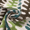 Comtempory Upholstery Fabric | Teal Brown Lime on Natural | Woven | Heavy Duty | By The Yard