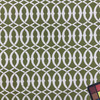 Olive Green and Cream Circle Chain Lattice Fabric | Reversible | Mid Weight Upholstery | Slipcover | Home Decor | 54 inch Wide | By The Yard