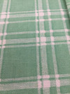 Plaid Print in Mint Green and White | Screen Print Home Decor Fabric | Slipcover | Drapery | By The Yard | 54" Wide