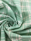 Plaid Print in Mint Green and White | Screen Print Home Decor Fabric | Slipcover | Drapery | By The Yard | 54" Wide