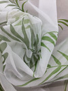 Fern and Frond Printed Drapery Sheer Fabric  | Summer Green on Pure White | Drapery | Home Decor | 108 inch wide | By The Yard
