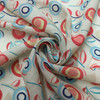 Pink and Blue Lollipop Floral on Ivory Lightweight 100% Cotton Printed Batiste Fabric | Apparel | Tops | Crafts | Drapery | By The Yard | 58 inch Wide