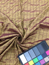 Metallic Bronze Windowpane Check Taffeta Fabric | Drapery| Home Decor | Polyester Silk | By The Yard | 54 Inch Wide