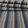Multi Stripe Woven Heavyweight  Upholstery Fabric in Navy Gold and Brown | Furniture weight | By The Yard | 54 inch wide