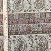 Paisley Decorative Stripe Tapestry Fabric | Beige / Green / Red | Upholstery | 54" Wide | By the Yard