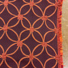 Daisy Circle Geometrics in Orange and  Chocolate Brown | Heavyweight Upholstery Fabric | Slipcovers | Home Decor | By The Yard