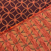 Daisy Circle Geometrics in Orange and  Chocolate Brown | Heavyweight Upholstery Fabric | Slipcovers | Home Decor | By The Yard