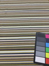 Mini Stripe in Chocolate, Teal, Olive and Sly Blue  on Natural | Screen Print Home Decor Fabric | Drapery |  By The Yard | 54 inch Wide