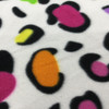 Large Animal Print  Novelty Polar Fleece | Multicolor Spots on White | By The Yard | 60 inch Wide Fabric