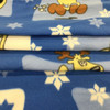 Happy Reindeer on Blue Novelty Polar Fleece Fabric | 100& Polyester | By The Yard | 60 inches wide