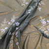 Purple Floral on Black Mesh | Polyester Sheer Stretch Knit Fabric | Clothing and Apparel | By The Yard | 60 inch Wide