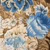 Floral Paisley Lightweight Jersey Knit Print Fabric | Brown, Tan, Blue | Fashion Fabric | 48 Inch Wide | By The Yard