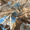 Floral Paisley Lightweight Jersey Knit Print Fabric | Brown, Tan, Blue | Fashion Fabric | 48 Inch Wide | By The Yard