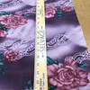 Purple Roses and Lace Polyester Sheer Mesh Fabric | Jersey Knit Stretch Fabric | Clothing and Apparel | By The Yard | 45 Inch Wide