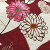 Line Drawn Floral Dahlias in Brick Red and Tan | Jersey Knit Stretch Fabric | Clothing and Apparel | By The Yard | 60 Inch Wide