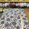 Bohemian Floral in Purple and Blue | Polyester Pointelle Knit Jersey Fabric | Clothing and Apparel | By The Yard | 60 Inch Wide