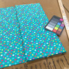 Multi Colored Ornaments on Teal | Holiday | Quilting Fabric | 100% Cotton  | 44 wide | By the Yard | 3029