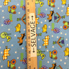 Barnyard Fun  in Sky Blue | Juvenile | Novelty | Quilting Fabric | 100% Cotton  | 44 wide | By the Yard | 3176