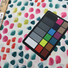 Abstract Paint Dabs in Pink / Teal / Red | Quilting Fabric | 100% Cotton | 44 wide | By the Yard