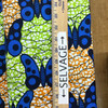 Butterflies  in Blue on Green/Brown Textured Background | Waxed Cotton | African Prints | Quilting Fabric | 100% Cotton | 44 wide | By the Yard
