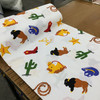 Western Cowboy Hat And Boot on White  | Quilting Fabric | 100% Cotton | 45 inch Wide | By The Yard