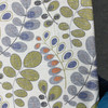 Julita in Metallic | Modern Leaves in Blue / Grey / Orange / Green | Home Decor Fabric | Linen Blend | 54" Wide | By the Yard