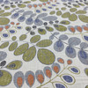 Julita in Metallic | Modern Leaves in Blue / Grey / Orange / Green | Home Decor Fabric | Linen Blend | 54" Wide | By the Yard