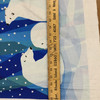 Blue  Polar Bears and Penguins Wall Hanging Panel | Winter Lights Collection | P & B Fabrics | 36 x 44 Inch Panel | 100 % Cotton  | Quilting Panel