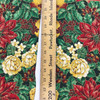 Red Poinsettia Floral Christmas Stocking Panel | Cranston Village | 36x44 Inch | 100 % Cotton  | Quilting Panel