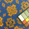Southwestern Design in Blue and Orange | Quilting Fabric | 100% Cotton | 44 wide | By the Yard