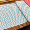 Turquoise and White Chevron Wave Print | Quilting Fabric | 100% Cotton | 44 wide | By the Yard 3474