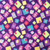 Purple Birthday Present Print |  Pink | Teal | Yellow | Mint | Quilting Fabric | 100% Cotton | 44 wide | By the Yard 3482