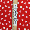 Deco Dots White / Pink on Red | Quilting Fabric | 100% Cotton | 44 wide | By the Yard