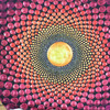 Mindful Mandala in Magenta/Orange/Gold | Amy Diener for P&B Textiles | Wall Hanging Panel | 42x44 | 100 % Cotton | Quilt Panel | Sold By The Panel