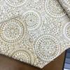 Medallion Geo Jacquard in Bronze and Cream | R-MANDY STRAW | Upholstery Fabric | Regal Fabrics Brand | 54 inch Wide | By the Yard