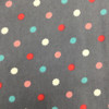 Deco Dots in Grey / Red / Blue | Juvenile Flannel Fabric | 44 Wide | 100% Cotton | By The Yard 101
