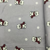 Sheepdog in Scarf | Grey / Red | Juvenile Flannel Fabric | 44 Wide | 100% Cotton | By The Yard 140