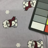 Sheepdog in Scarf | Grey / Red | Juvenile Flannel Fabric | 44 Wide | 100% Cotton | By The Yard 140