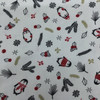 Holiday Penguins in White / Red / Gold / Black | Juvenile Flannel Fabric | 44 Wide | 100% Cotton | By The Yard 153