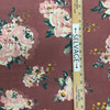 Rose Floral in Dark Pink / Light Pink / Green | Flannel Fabric | 44 Wide | 100% Cotton | By The Yard 170