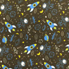 Space Travelers in Black / Blue / Yellow | Juvenile Flannel Fabric | 44 Wide | 100% Cotton | By The Yard