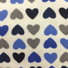 Hearts in Blue / White / Grey | Juvenile Flannel Fabric | 44 Wide | 100% Cotton | By The Yard
