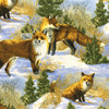 Winter Foxes | Hautman | Maine Wildlife | Quilting Fabric | 100% Cotton | 44 wide | By the Yard 5297