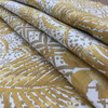 Leaf Fronds and Decorative Blocks in Gold / Beige / Off White | Upholstery & Heavy Curtain Fabric | 54 wide | By The Yard