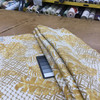 Leaf Fronds and Decorative Blocks in Gold / Beige / Off White | Upholstery & Heavy Curtain Fabric | 54 wide | By The Yard