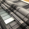 Tartan Plaid Velvet Fabric | Black and Grey | Heavyweight Upholstery | Microfiber Velvet | 54 wide | By The Yard