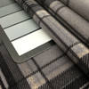 Tartan Plaid Velvet Fabric | Black and Grey | Heavyweight Upholstery | Microfiber Velvet | 54 wide | By The Yard